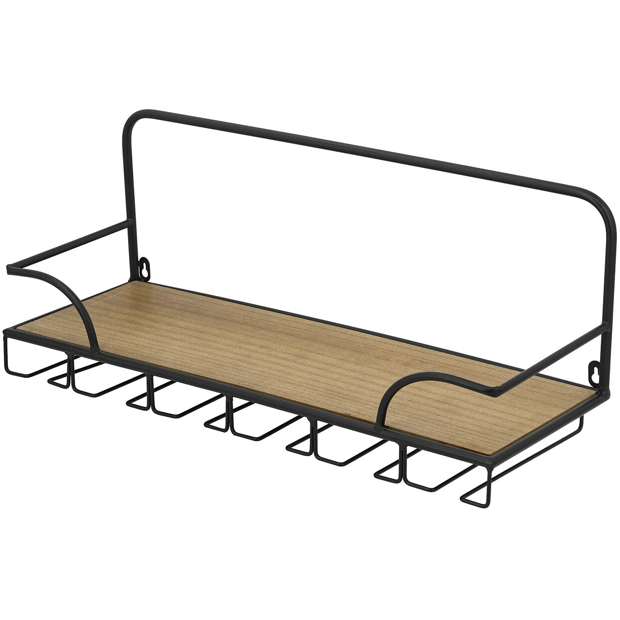 Anita 24 inch Brown/Black Wall Mounted Shelf