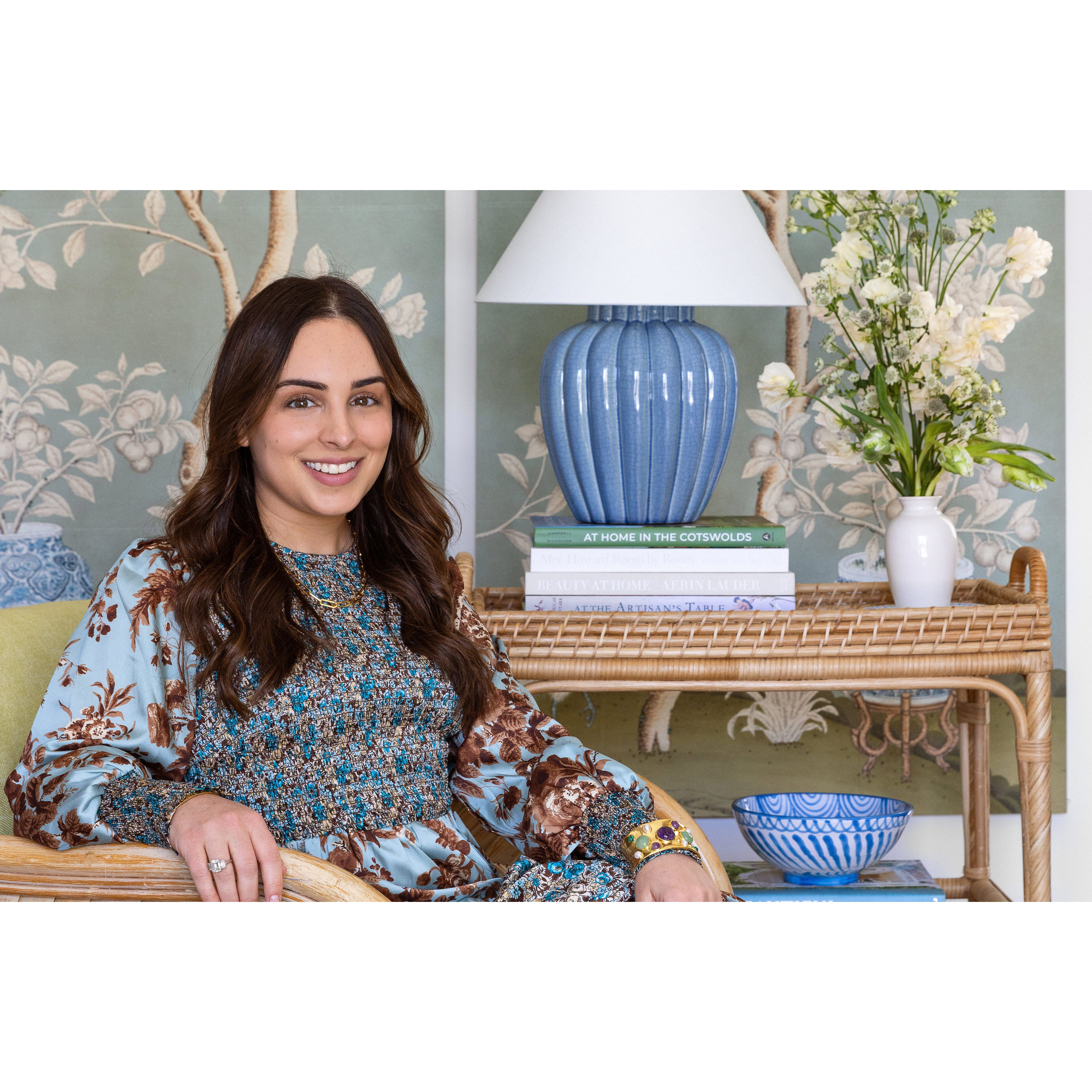 Clarendon 20 inch 60.00 watt Aged Brass and Blue Table Lamp Portable Light