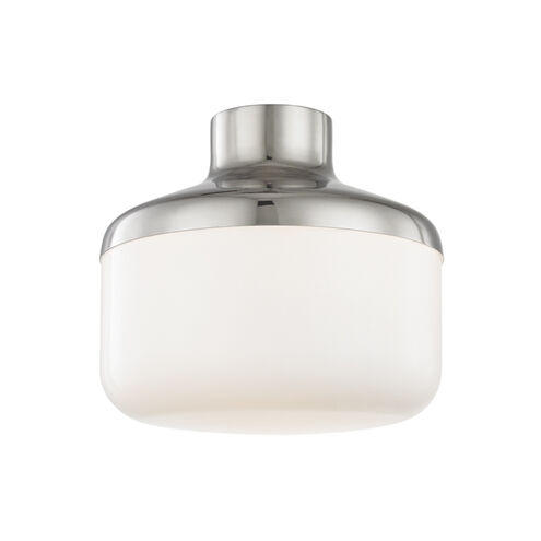 Livvy 1 Light 12 inch Polished Nickel Flush Mount Ceiling Light