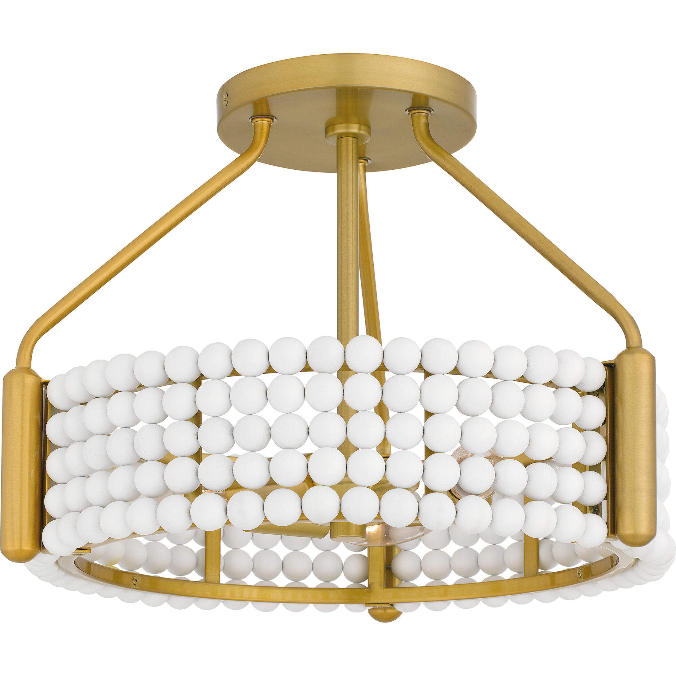 Molly 3 Light 16 inch Brushed Gold Semi-Flush Mount Ceiling Light, Medium