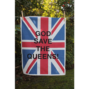 Save the Queen Blue with Red and White Towel