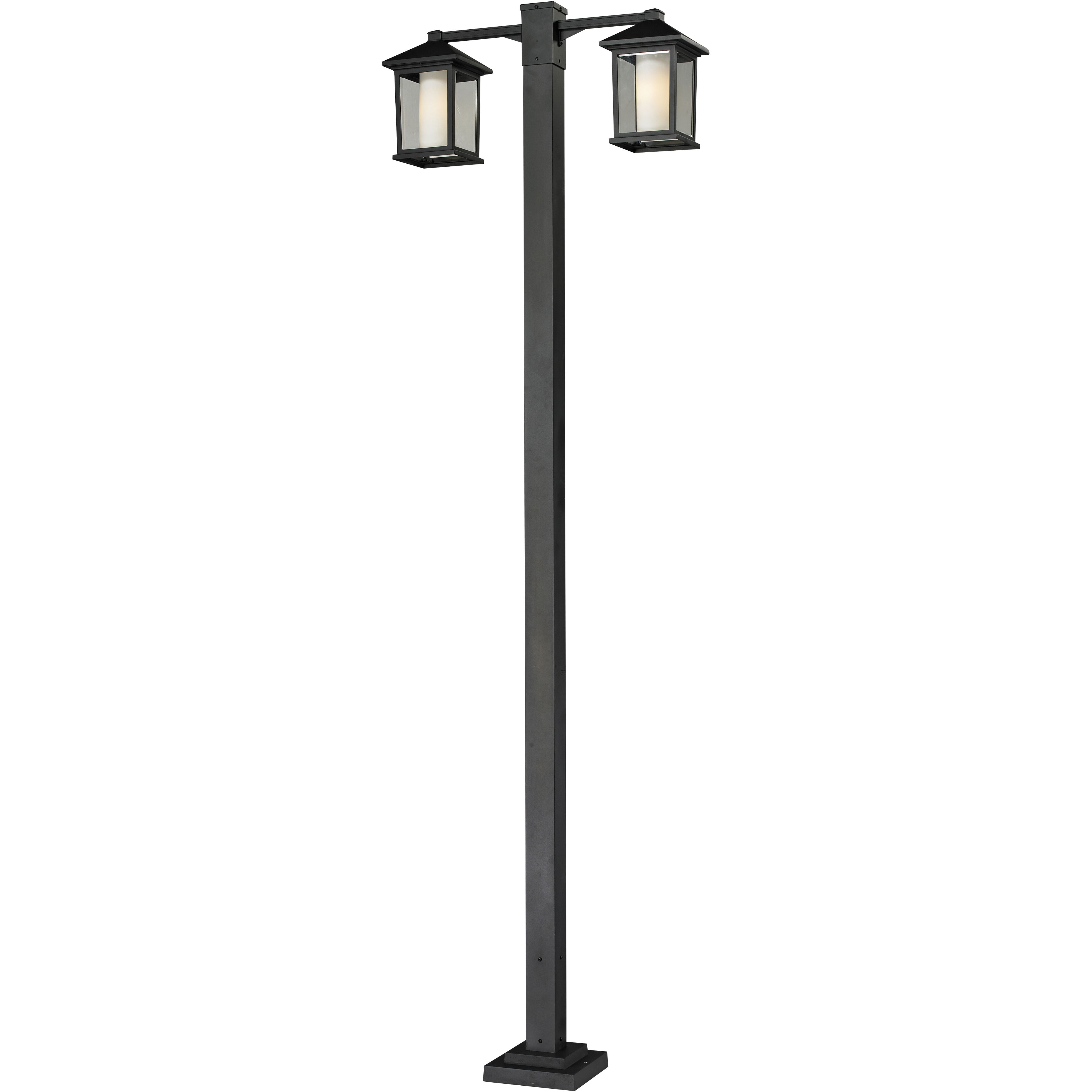 Mesa 2 Light 99 inch Black Outdoor Post Mounted Fixture