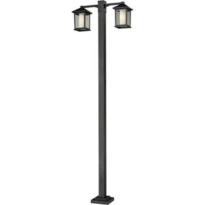 Mesa 2 Light 99 inch Black Outdoor Post Mounted Fixture