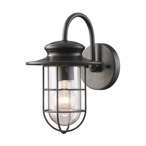 Skiff 1 Light 12 inch Matte Black Outdoor Wall Sconce