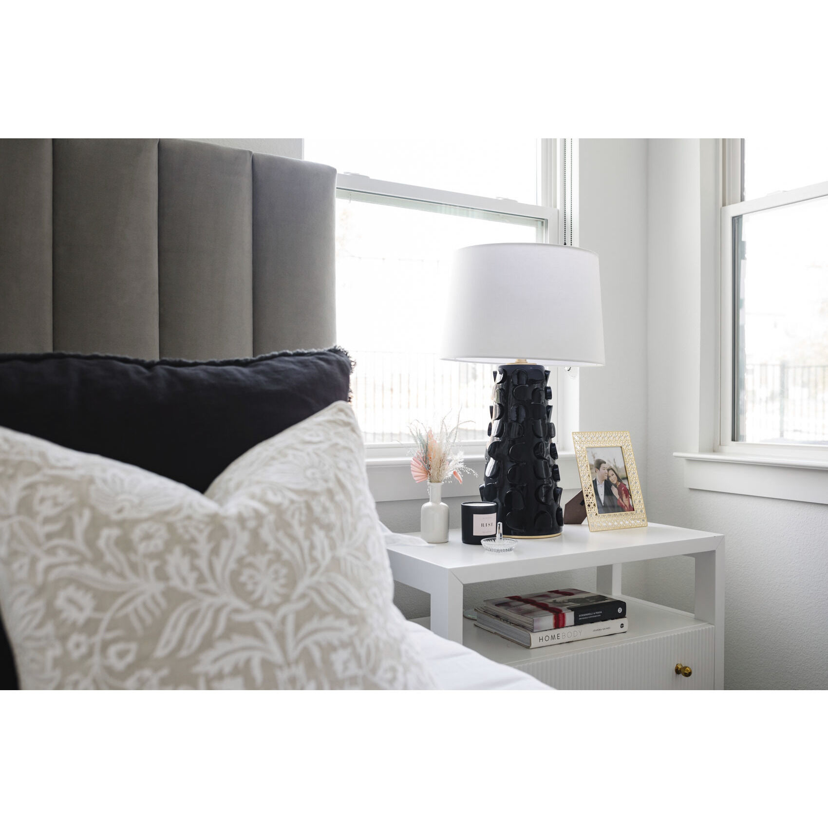 Naomi 27 inch 75 watt Black Lustro / Gold Leaf Combo Table Lamp Portable Light