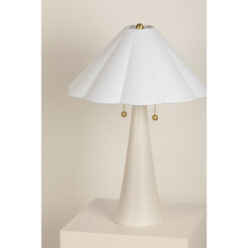 Alana 23 inch 60.00 watt Aged Brass/Ceramic Antique Ivory Table Lamp Portable Light