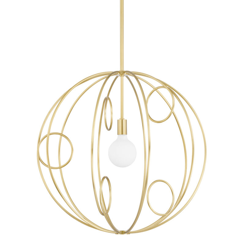 Alanis LED 28 inch Aged Brass Pendant Ceiling Light, Medium