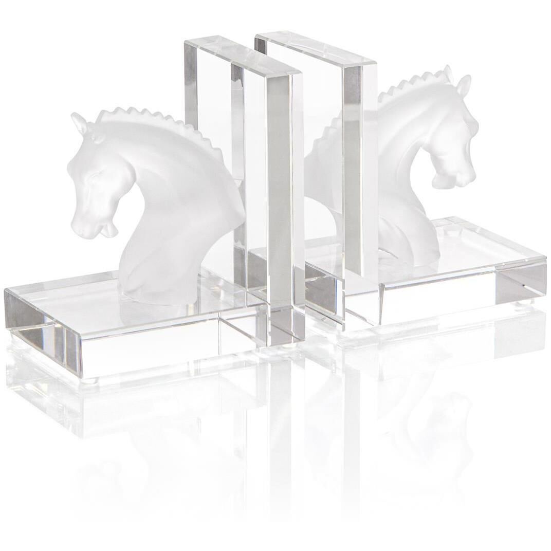 Equine 5.75 X 4 inch Frosted Bookends, Set of 2