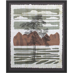 Arboria Green and Orange and Neutral and Brown Framed Art