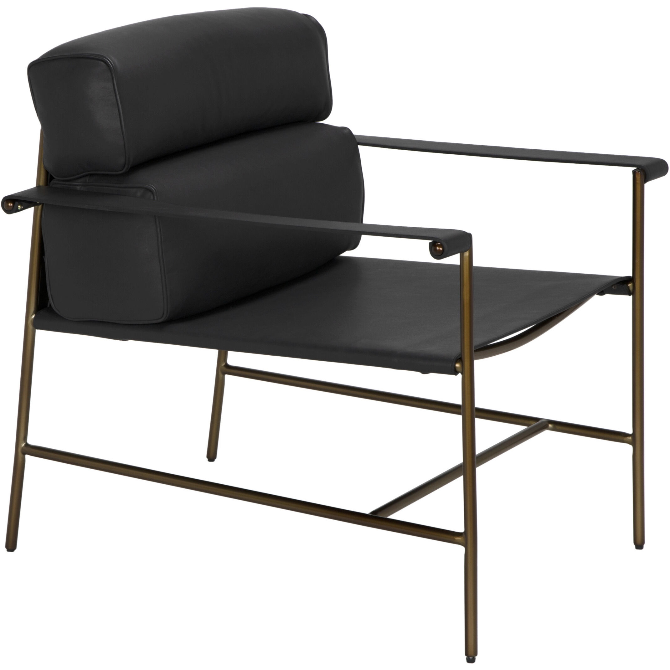 Chet Bronze Powder Coat and Santosa Matte Black Occasional Chair