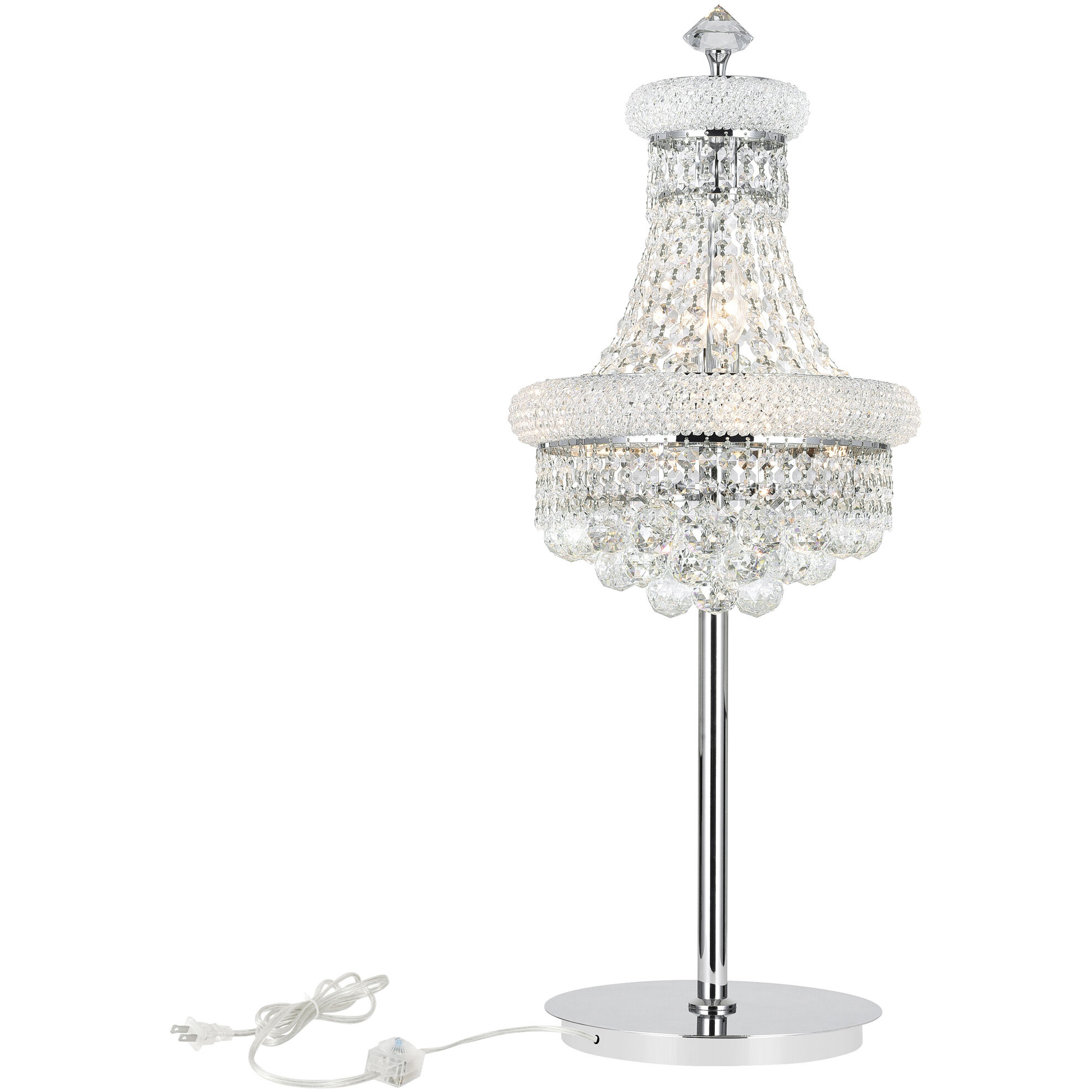 Empire 34 inch 25.00 watt Chrome Table Lamp Portable Light