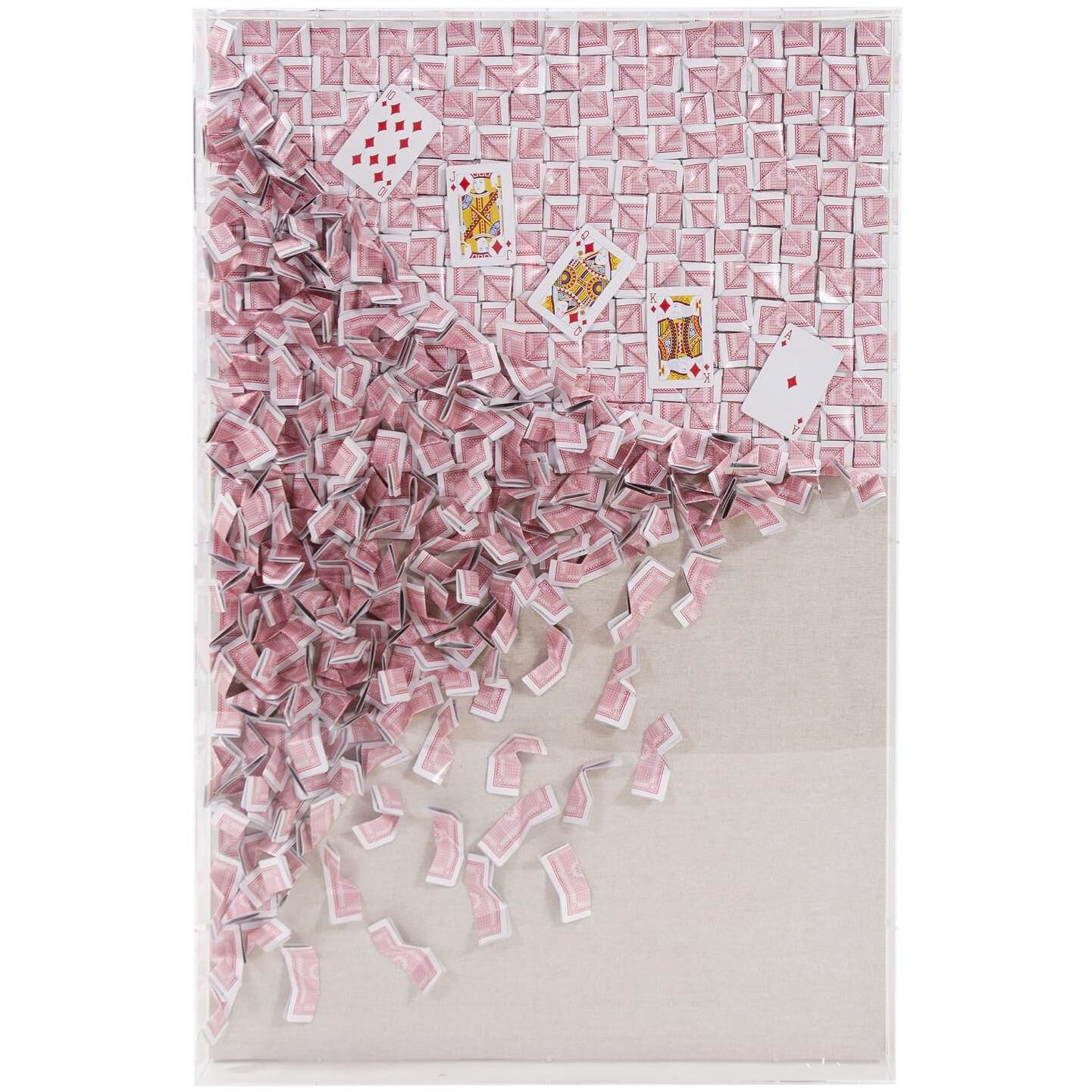 Royal Flush Red/Natural Recycled Wall Art