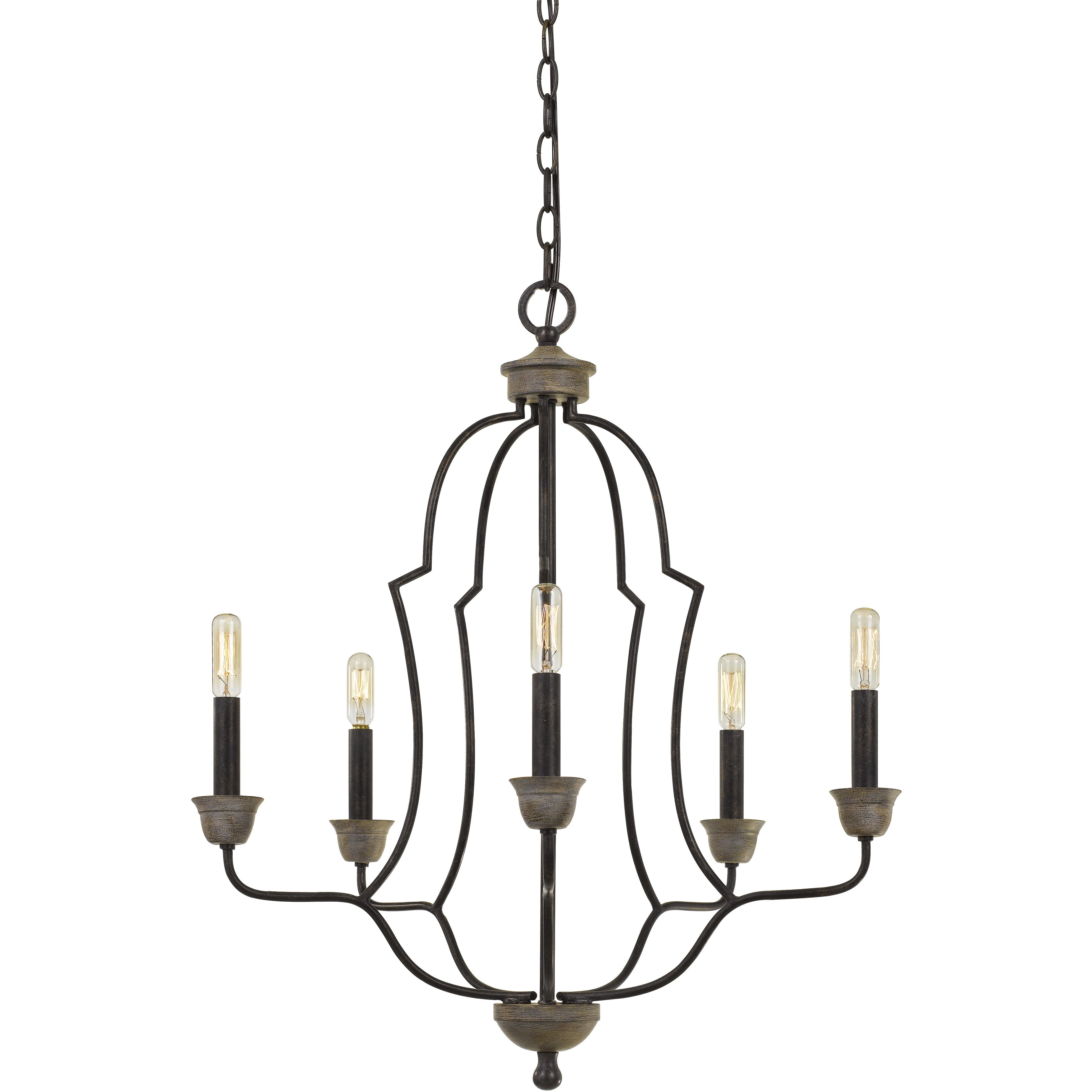 Lebrija 5 Light 24 inch Textured Bronze Chandelier Ceiling Light
