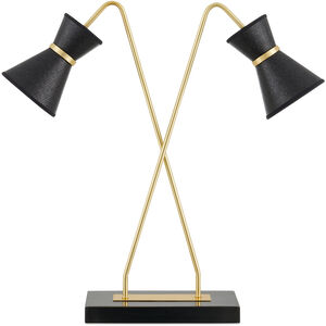 Avignon 28.75 inch 7 watt Polished Brass/Oil Rubbed Bronze/Black Desk Lamp Portable Light, Suzanne Duin Collection