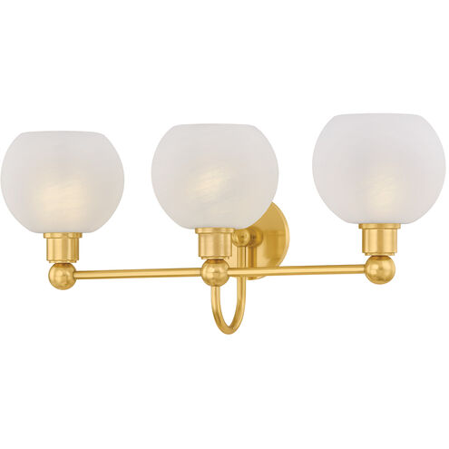 Jerica 3 Light 24.5 inch Aged Brass Bath and Vanity Wall Light