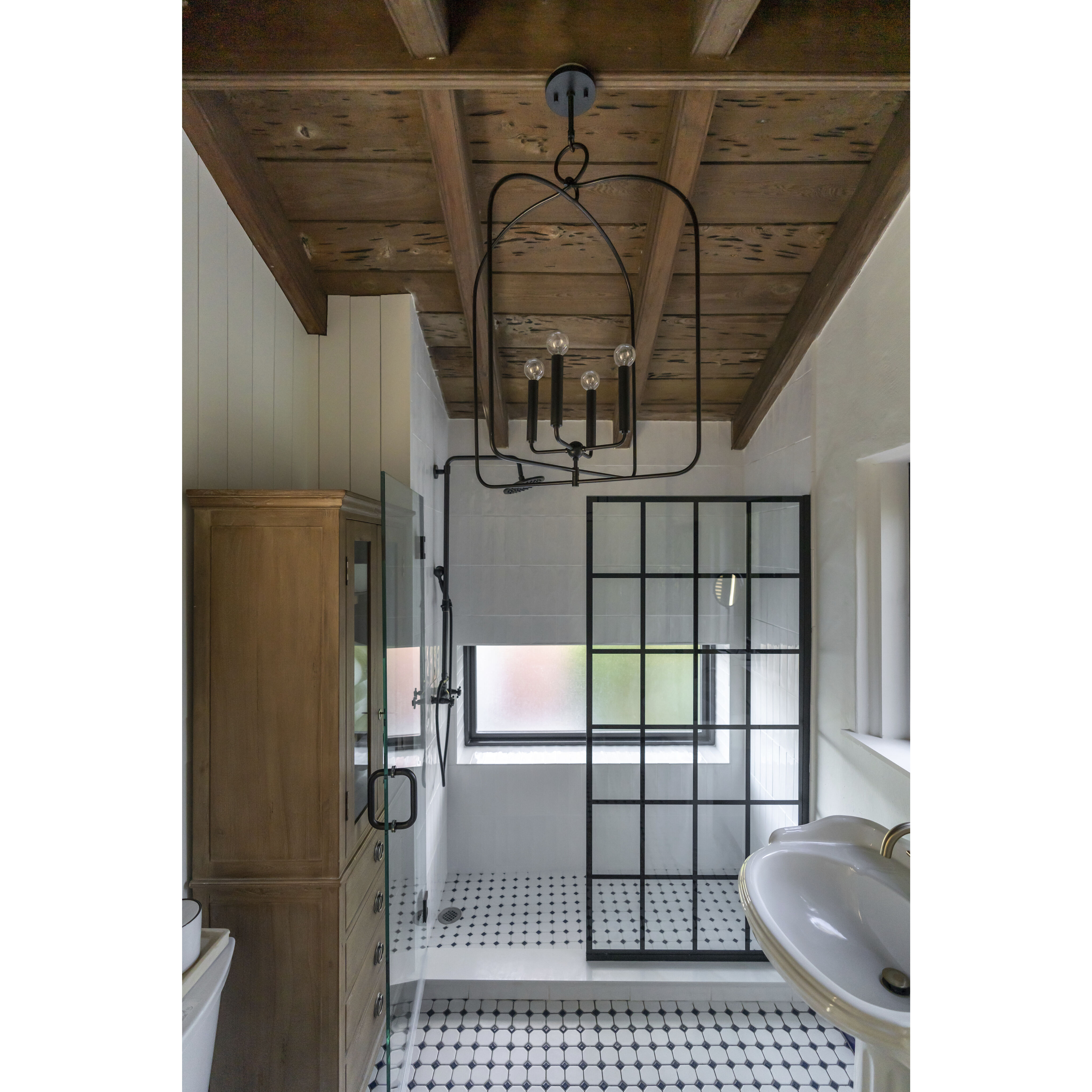 Mallory 4 Light 23 inch Aged Iron Pendant Ceiling Light, Large