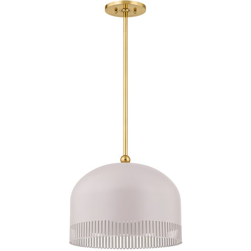 Liba 1 Light 15 inch Aged Brass/Soft Peignoir Pendant Ceiling Light