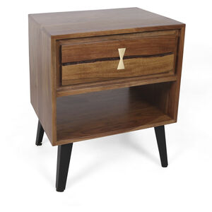 Asther 21.7 X 19.7 inch Natural and Black Bedside Table