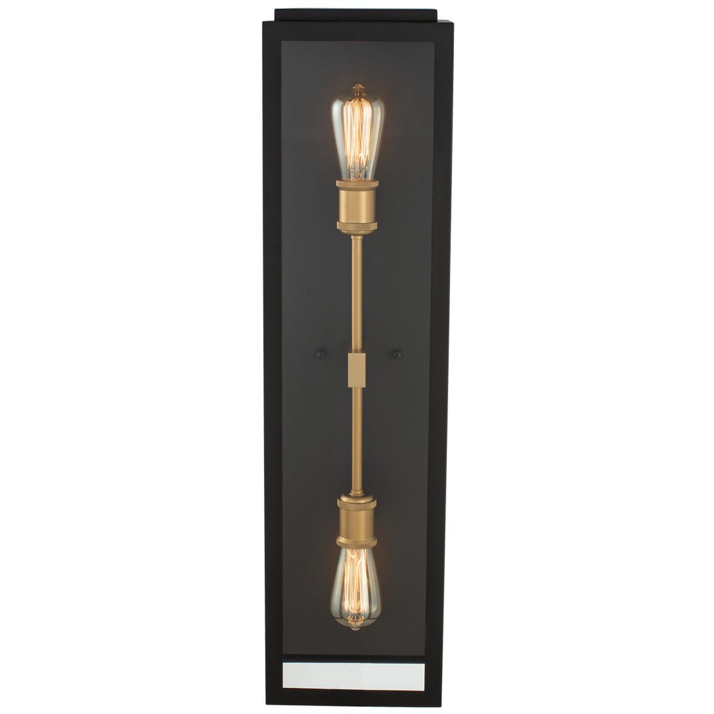 Ashland 2 Light 31 inch Matte Black with Sanded Gold Outdoor Wall Sconce
