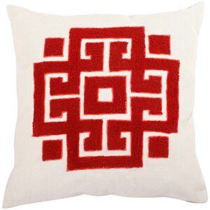 Bergamo 18 X 18 inch White/Red Pillow