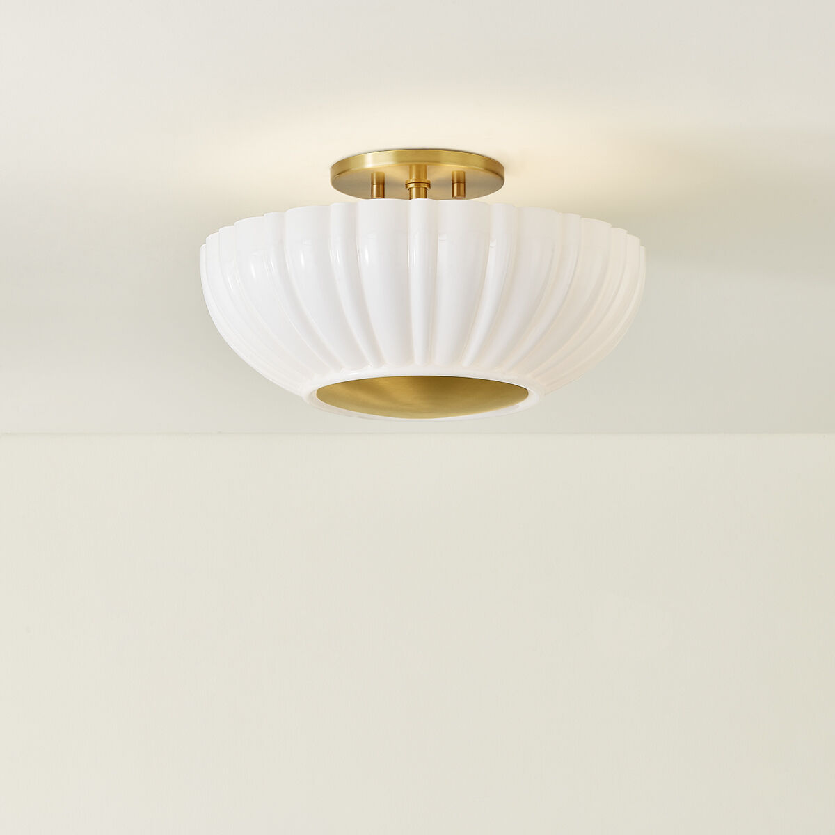 Anne 2 Light 15 inch Aged Brass Flush Mount Ceiling Light