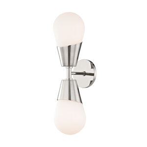 Cora 2 Light 5 inch Polished Nickel Wall Sconce Wall Light