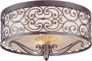 Mondrian 2 Light 14 inch Umber Bronze Flush Mount Ceiling Light