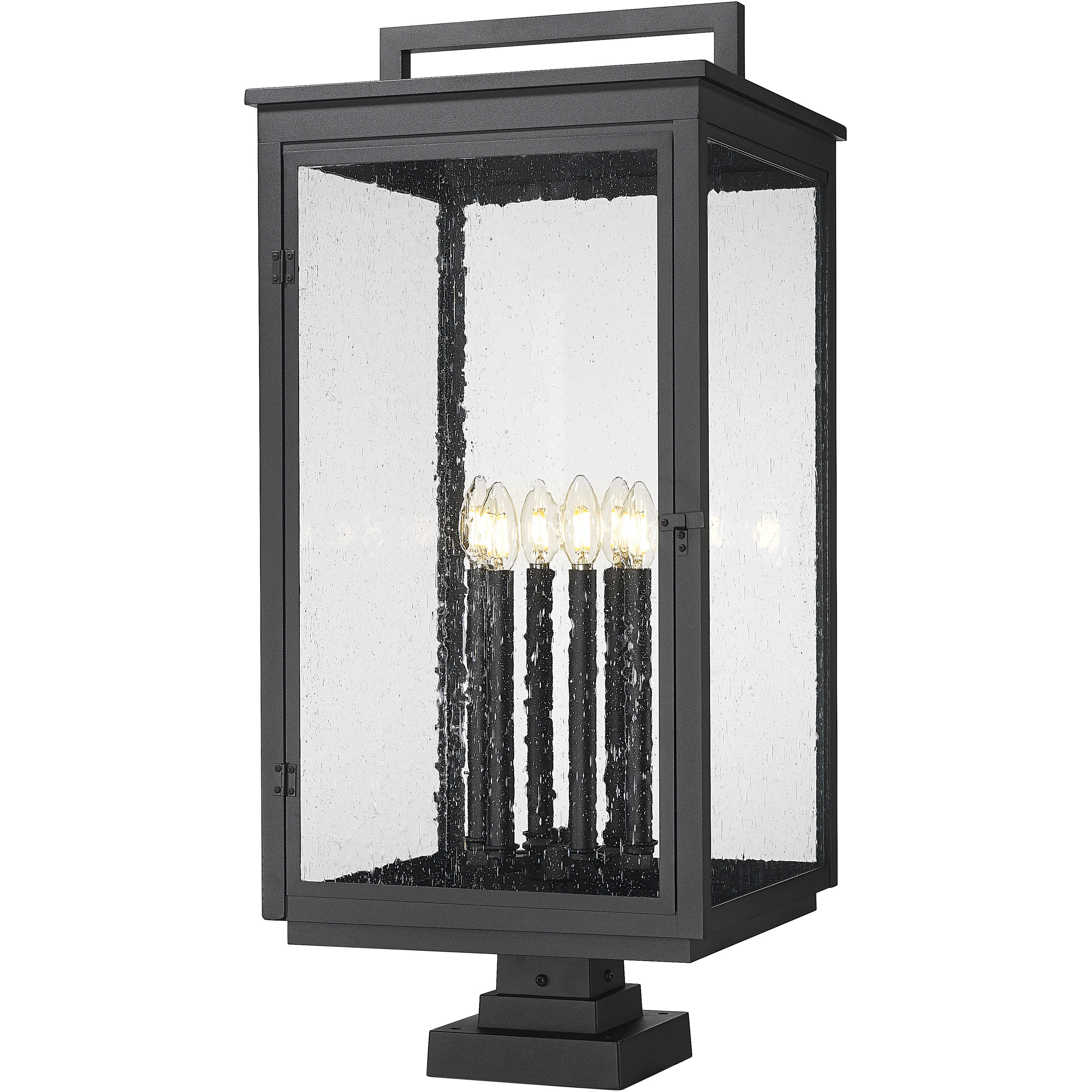 Hartwell 6 Light 34 inch Sand Black Outdoor Pier Mounted Fixture