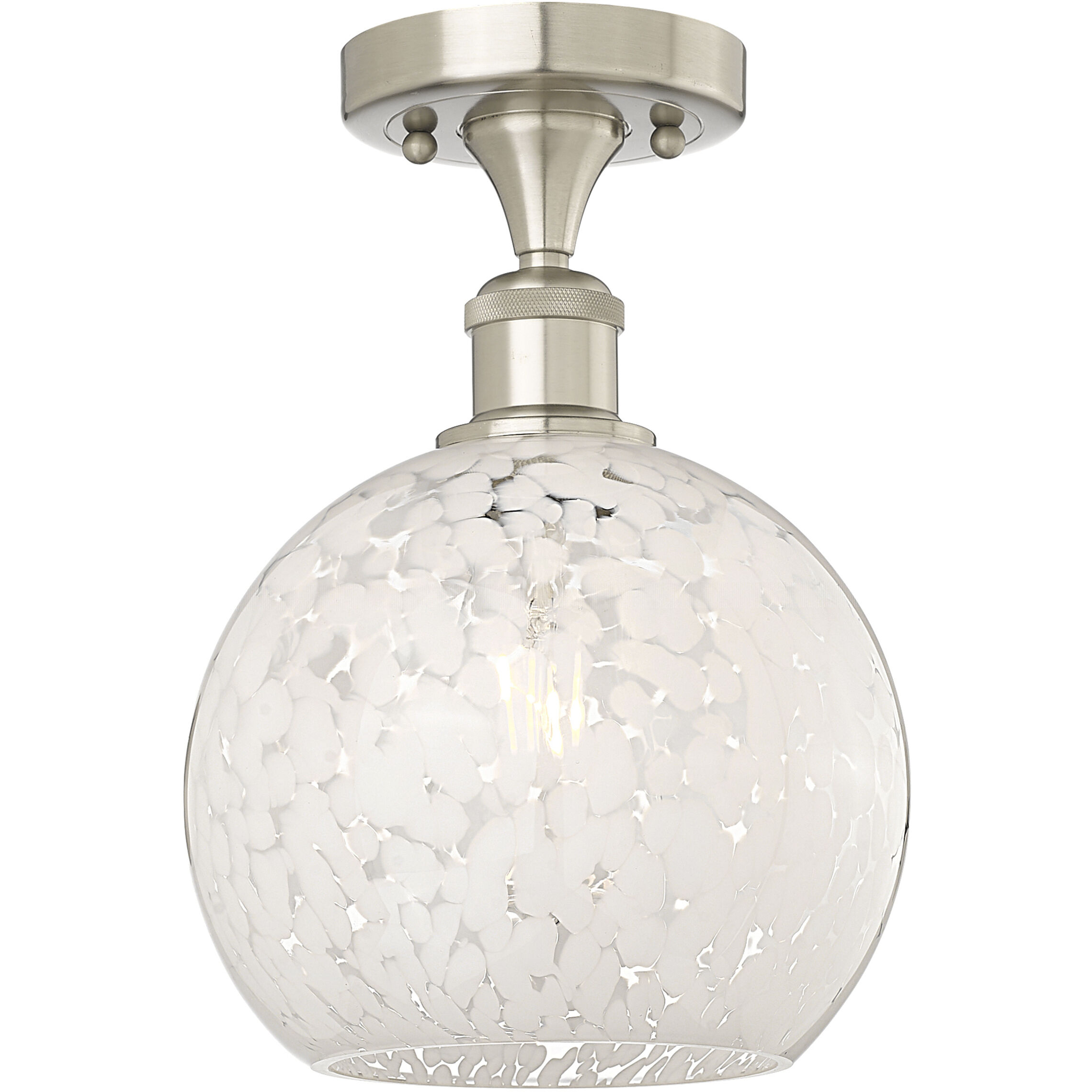 Ballston White Mouchette 1 Light 8.00 inch Semi-Flush Mount