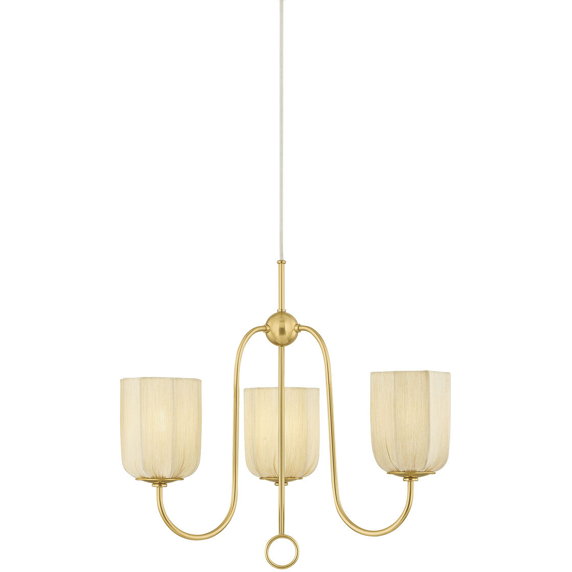 Samantha 3 Light 21 inch Aged Brass Chandelier Ceiling Light