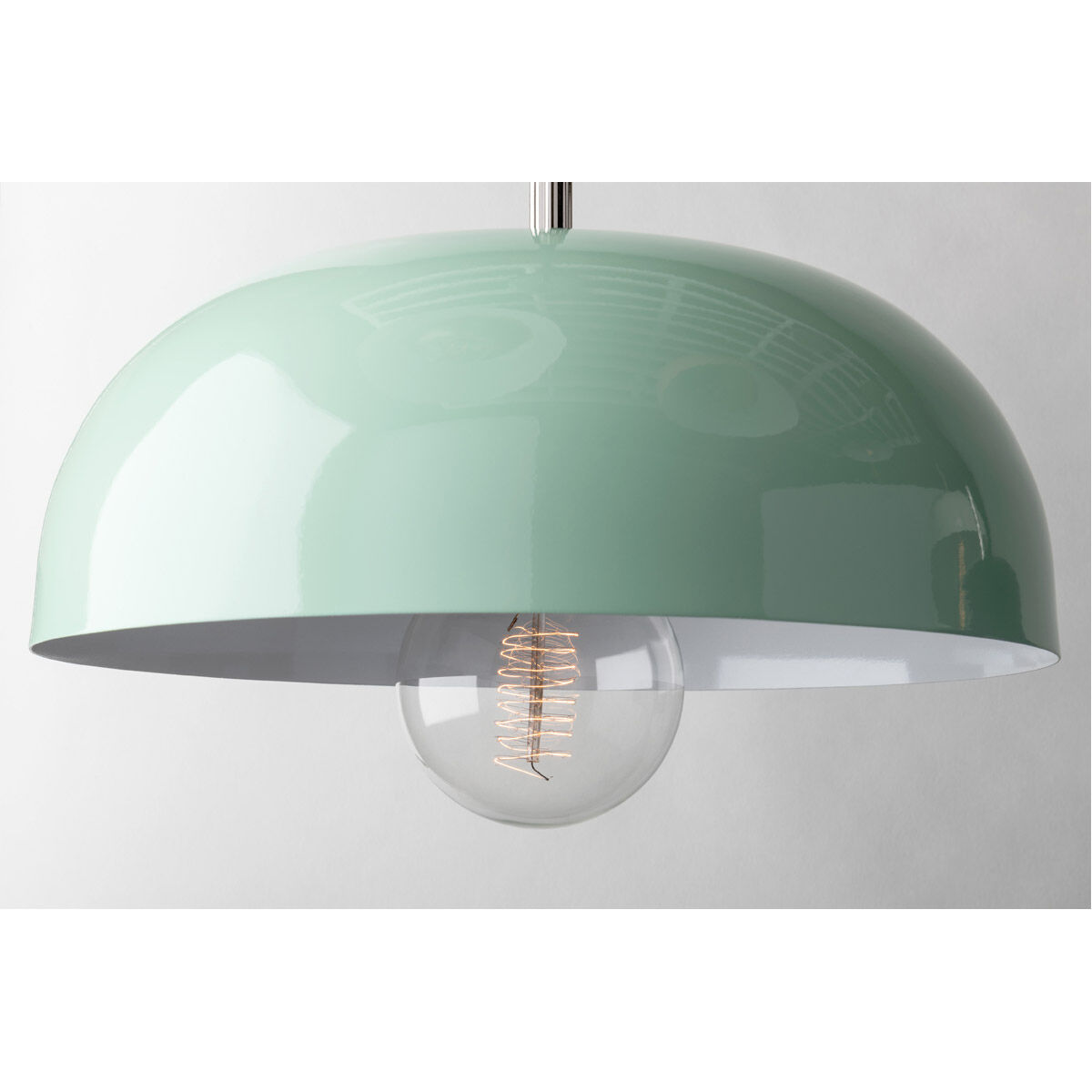 Avery 1 Light 11 inch Polished Nickel Pendant Ceiling Light in Polished Nickel and Mint