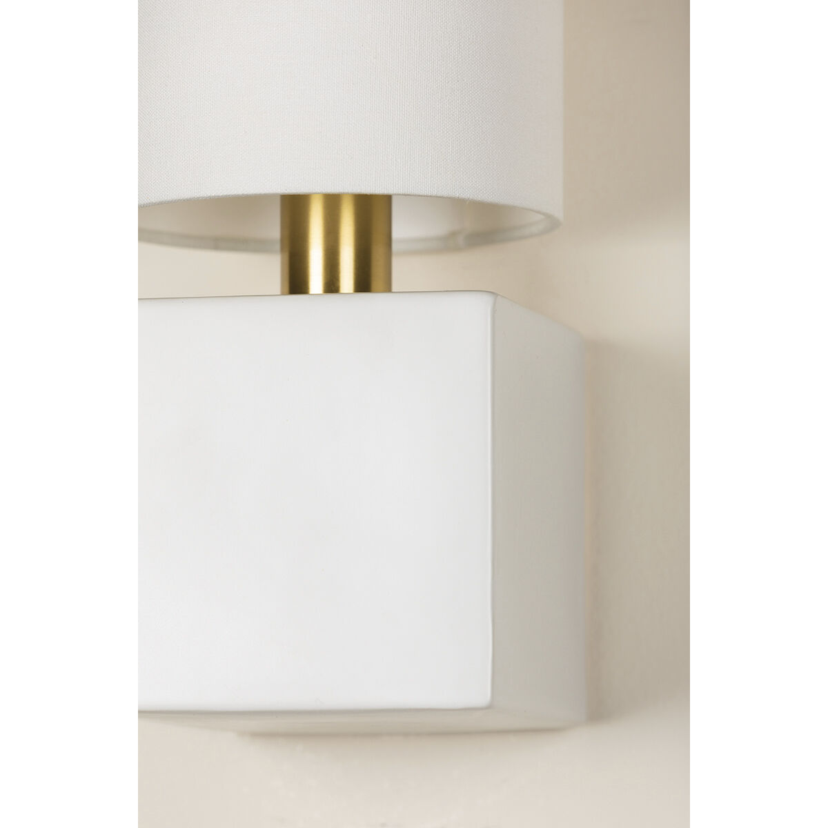 Joey 1 Light 5.75 inch Aged Brass/Ceramic Satin White Wall Sconce Wall Light