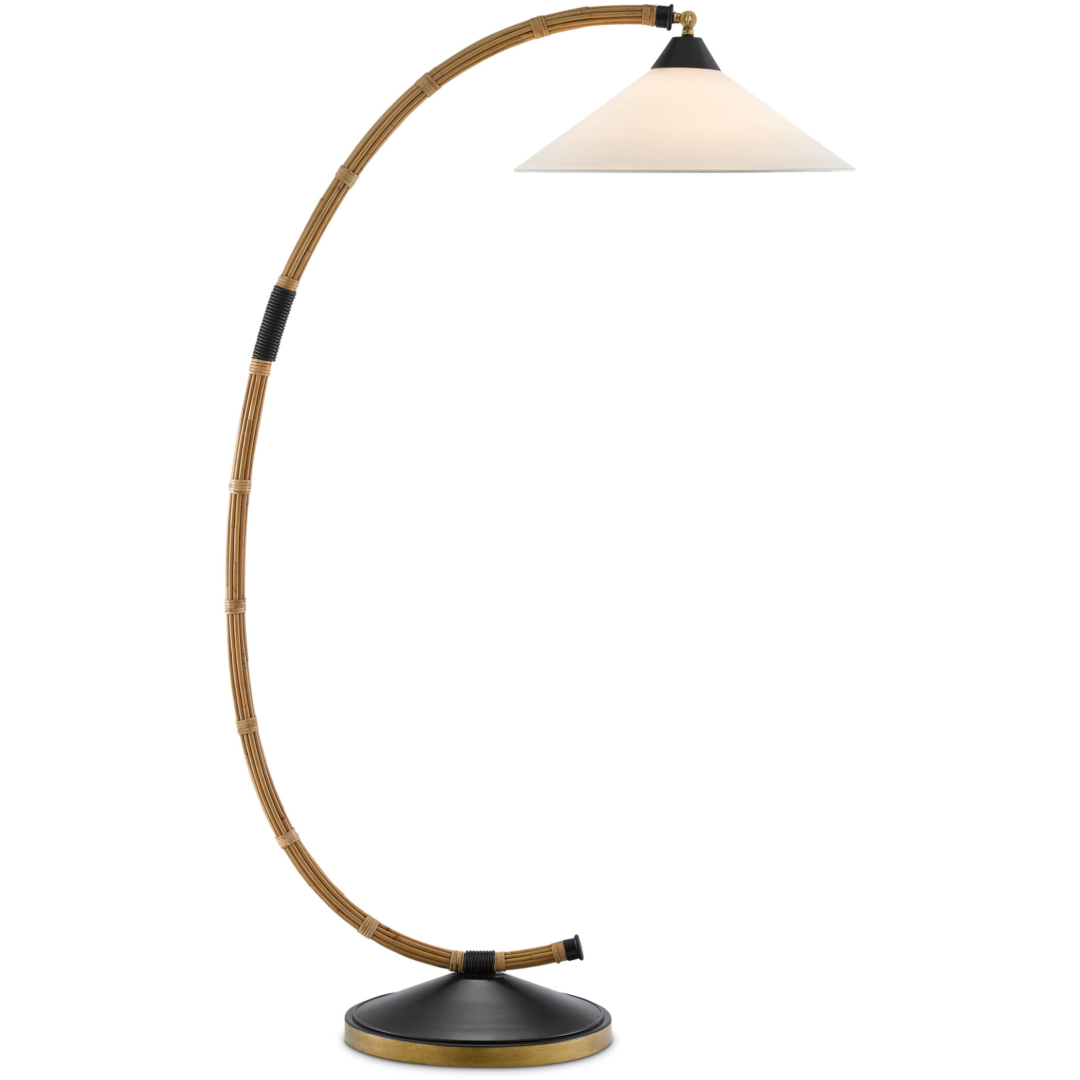 Lisbon 61.5 inch 150 watt Natural/Rattan/New Brass/Satin Black Floor Lamp Portable Light