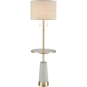 Below the Surface 63 inch 100 watt Polished Concrete with Antique Brass Floor Lamp Portable Light