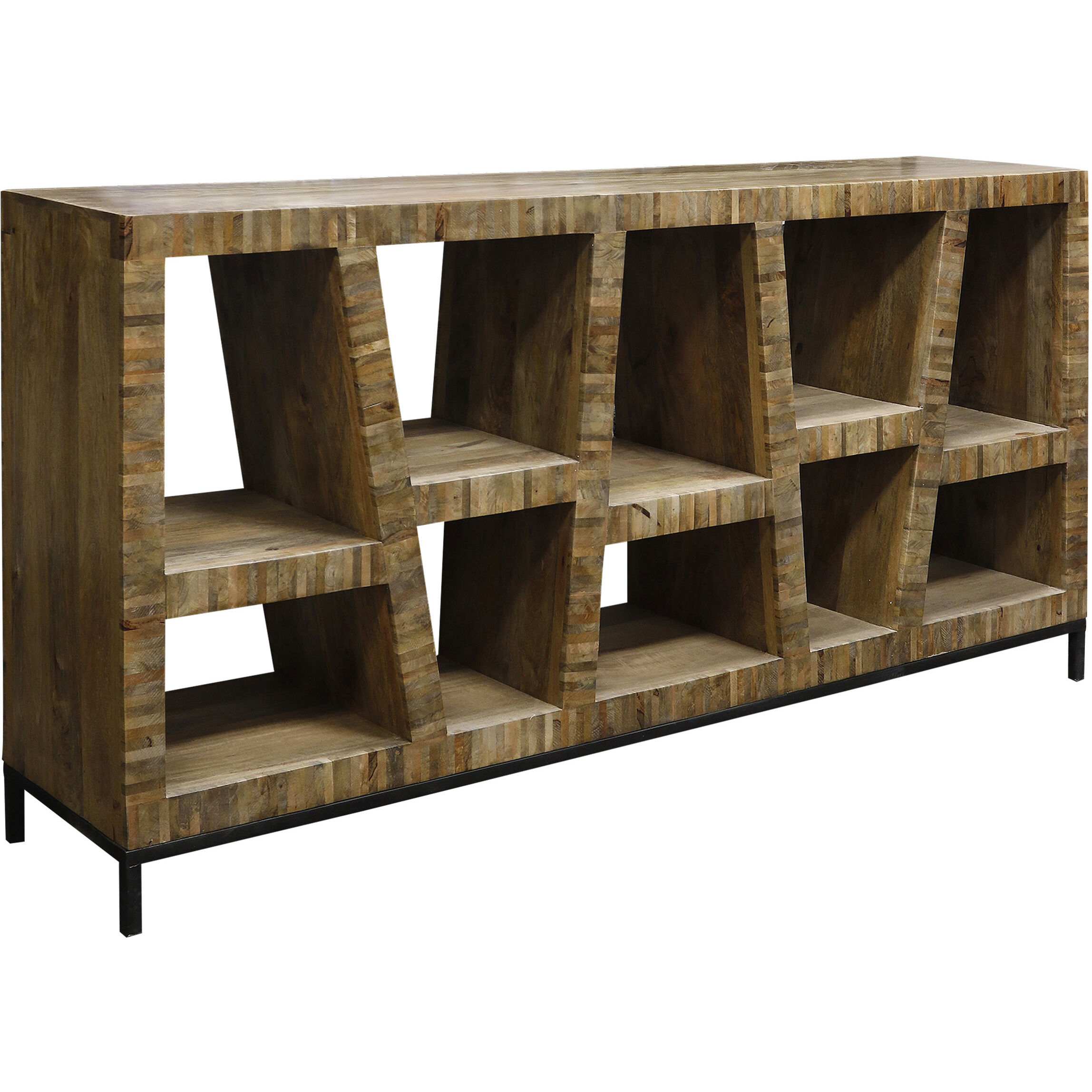 Leeds Dark Walnut, Black Bookcase