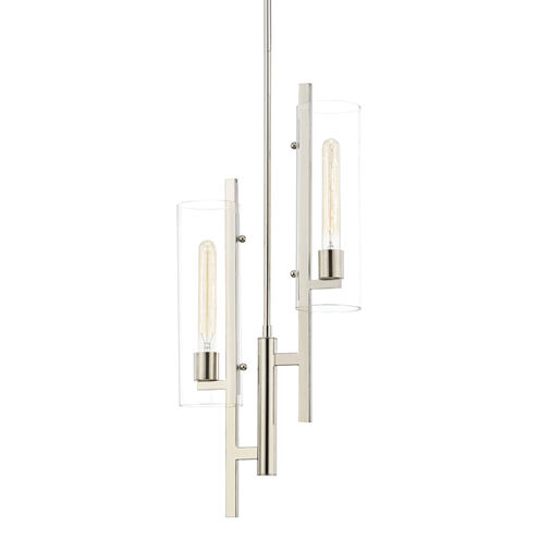 Ariel 2 Light 11.75 inch Polished Nickel Pendant Ceiling Light