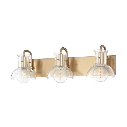 Riley 3 Light 24 inch Aged Brass Bath And Vanity Wall Light