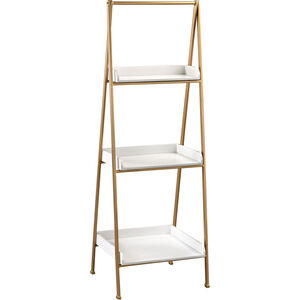 Kline Gloss White with Gold Bookshelf, Small