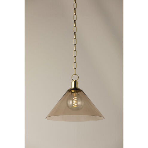 Anniebee 1 Light 15.5 inch Aged Brass Pendant Ceiling Light