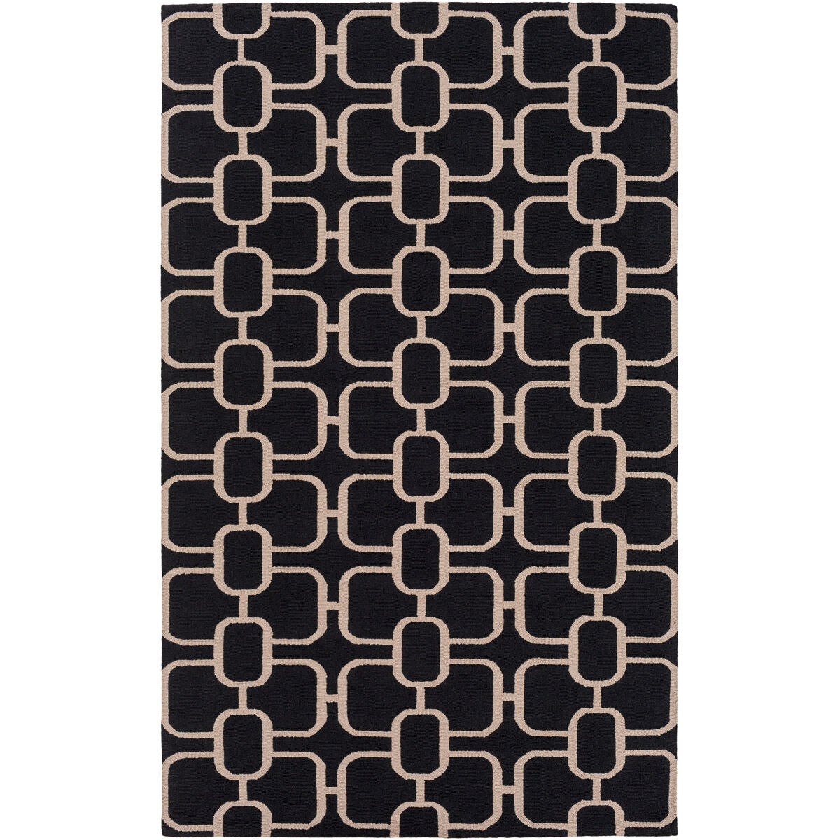 Lockhart 72 X 48 inch Black and Neutral Area Rug, Wool