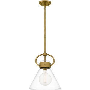 Webster 1 Light 12 inch Weathered Brass Mini Pendant Ceiling Light, Small
