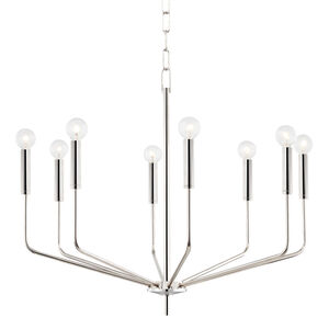 Bailey 8 Light 30 inch Polished Nickel Chandelier Ceiling Light
