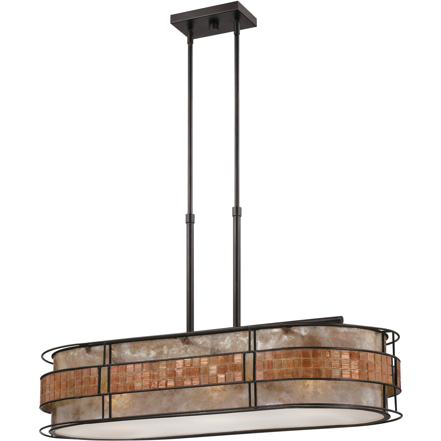 Laguna 3 Light 37 inch Renaissance Copper Island Light Ceiling Light, Naturals