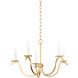 Jaclin 5 Light 25.75 inch Gold Leaf Chandelier Ceiling Light