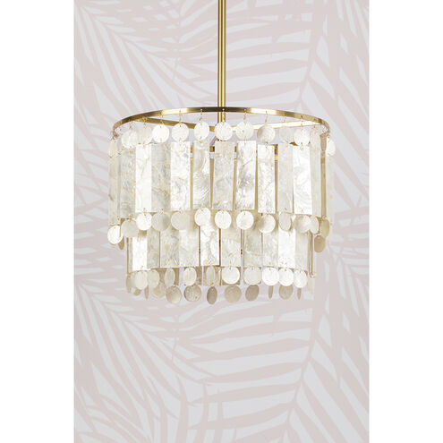 Melisa 3 Light 16 inch Aged Brass Chandelier Ceiling Light