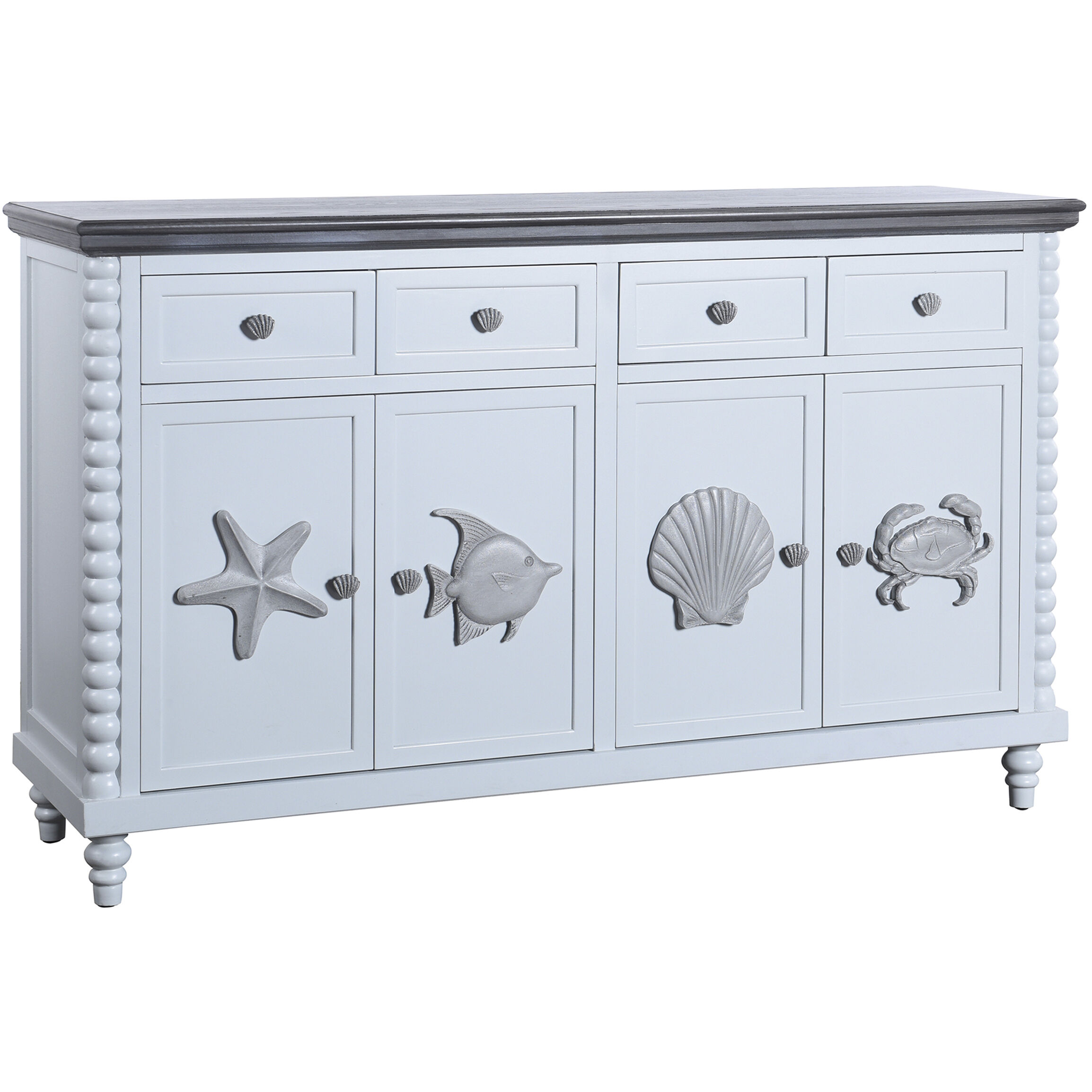 Montauk Weathered Blue & Gray Mist Cabinet