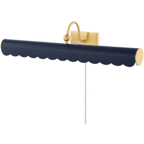 Fifi 75 watt 30.31 inch Aged Brass and Soft Navy Picture Light Wall Light