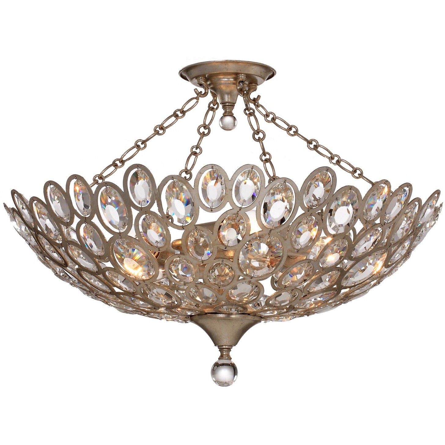 Sterling 5 Light 24.25 inch Distressed Twilight Semi Flush Ceiling Light