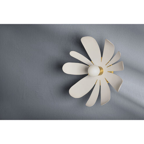 Twiggy 1 Light 12 inch Aged Brass/Textured White Combo Vanity Light Wall Light