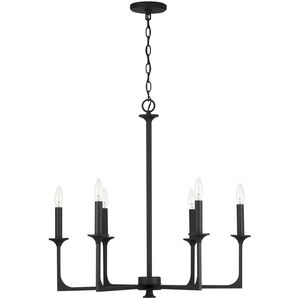 Clint 6 Light 28 inch Black Iron Chandelier Ceiling Light